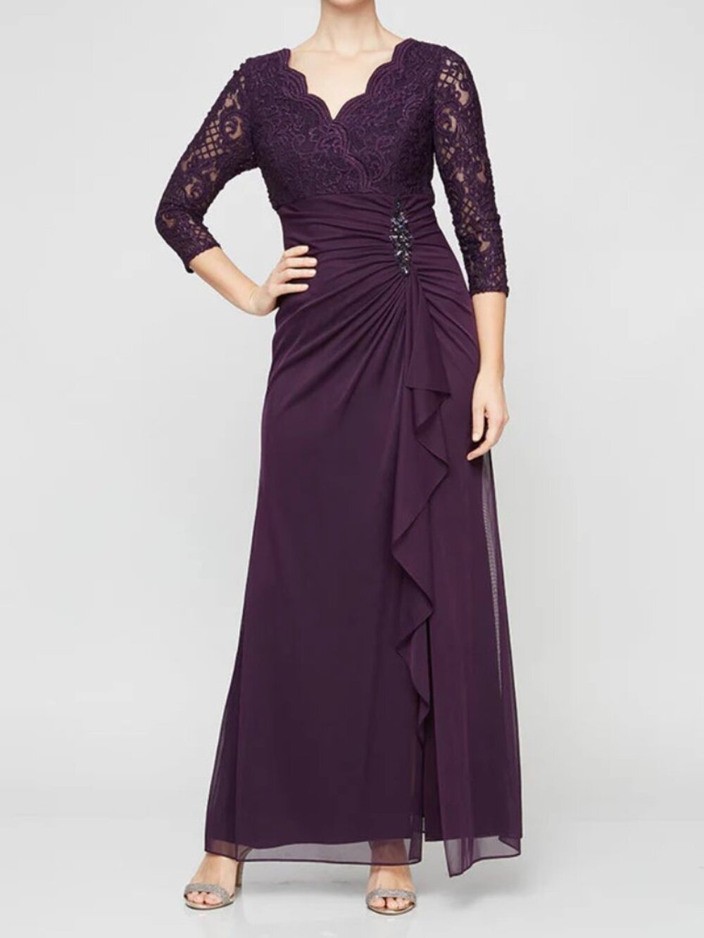 Alex Evenings Style 82122469 – Elegant Lace A-Line Formal Dress 10P